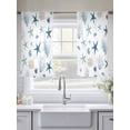 thumbnail image 5 of Oceans Animal Sheer Curtains 54 Inch Long 2 Panels, Summer Blue Starfish Seanut Coral Seagrass Light Filtering Rod Pocket Curtains, Sheer Voile Drapes for Living Room Bedroom, 52"x54", 5 of 8