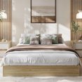 thumbnail image 3 of Ourlova Queen Size Wood Platform Bed Frame,Wooden Bed Frame Without Headboard, Wood Slat Support,No Box Spring Needed, Easy Assembly, 3 of 7