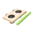 thumbnail image 3 of Comedero para pájaros, percha para pájaros con plataforma de madera, accesorio de jaula de madera, gran capacidad Doble tazón, 3 of 8