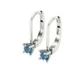 thumbnail image 2 of 0.2 ct Lever-Back Drop Dangle Earrings for Women | 3.0mm Round Cut Blue Moissanite | 18K White Gold, 2 of 5