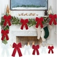 thumbnail image 7 of Moocorvic Red Velvet Christmas Bows Ornaments for Christmas Tree Garland Wreaths Holiday Wedding Party Decoration(18x12IN), 7 of 7