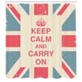 thumbnail image 3 of Ambesonne Keep Calm Shower Curtain, Carry on British Flag, 69"Wx75"L, Peach Dark Coral Blue, 3 of 3