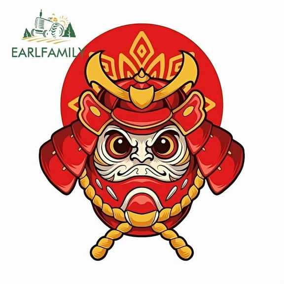 EARLFAMILY 5.1" Samurai Car Stickers Humorous Motorcycle Windshield Skateboard Luggage JDM Vinyl Decal Occlusion Scratch Waterproof Car Door Protector