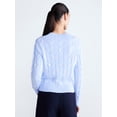 thumbnail image 4 of Free Assembly Women's and Women's Plus Cotton Cable Knit Sweater, Midweight, Sizes XS-4X, 4 of 6