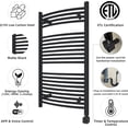 thumbnail image 3 of HEATGENE Smart Towel Warmer with Timer and Temperature Control, Large Smart Liquid Filled Towel Rails, Plug-in/Hardwired Towel Heater Compatible Matte Black, 3 of 9