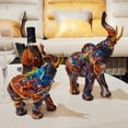 thumbnail image 4 of Rollbacks & More 2X Nordic Painting Graffiti Elephant Sculpture Figurine Colorful Art Statue Resin Animal Decor, 4 of 5