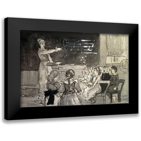 Homer, Winslow 14x10 Black Modern Framed Museum Art Print Titled - The Music Lesson