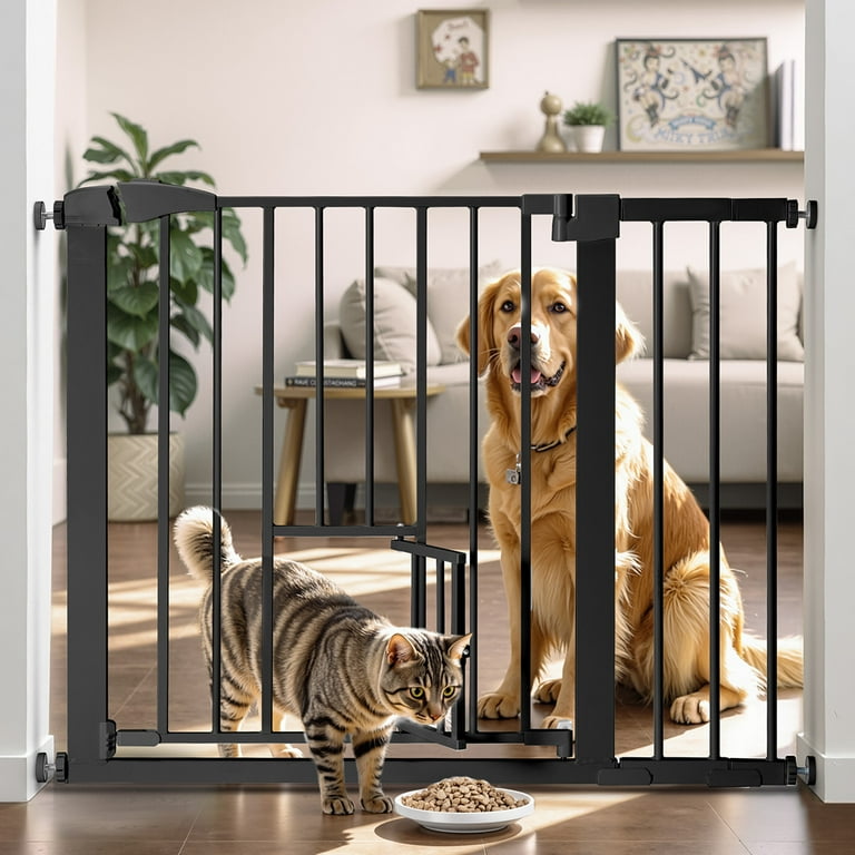 Pet Safety Gate, Caveen Pet Safety Gate with Cat - Main Image