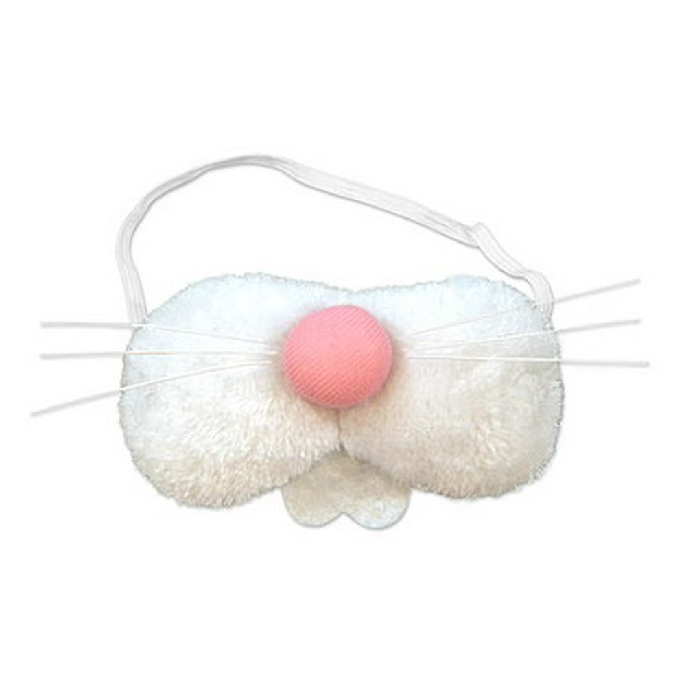 Club Pack of 24 White and Pink Plush Easter Bunny Nose Costume Accessories 5.75"