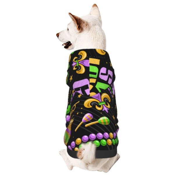 Balery Mardi Gras3 Sudadera con Capucha para Perros Pequeños – Ropa para Mascotas, Disfraz para Perros y Gatos, Ideal para Fiestas y Cosplay-Medium