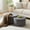 Grey, variant on QuzyAor 32"+24" Nesting Coffee Table Set of 2, Corduroy Upholstered Round Ottoman, Modern Side End Table, No Assembly Required for Living Room Apartment, Gray