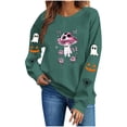 thumbnail image 5 of Enjoytime Halloween Womens Sweatshirt Fall Fashion Long Sleeve Pullover Tops Casual Cute Ghost Graphic Crewneck Sweatshirts, 5 of 8