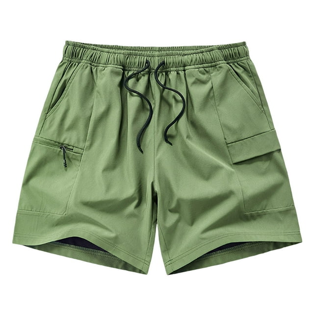 Ramiter Summer Shorts Mens Shorts Casual Comfortable Workout Shorts Drawstring Pockets Elastic Waist Green,3XL