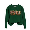thumbnail image 1 of WEAIXIMIUNG Chandail en Molleton Blanc pour Femmes Mignon Dinde Imprimé Action de Grâce Col Rond Chandail en Molleton Ajusté Pull Décontracté Manches Longues Chemises d'Entraînement Amples Blouse Décontractée Manches Longues, 1 of 5