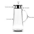 thumbnail image 4 of Mouliraty Glass Pitcher with Lid, Thick Summer Iced Tea Dispenser Explosion-Proof Beverage Container Lemon Infuser Water Bottle, for Coffee, Juice and Homemade Beverage, 1.5L, 4 of 8