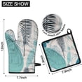 thumbnail image 6 of Blue Boho Plant Pattern Kitchen Oven Mitt and Pot Holder Sets 4 Pcs for Baking, Cooking and Grilling, Heat Resistant Up To 392 °F, 6 of 7