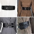 thumbnail image 3 of Wide Women's Belt, Elastic Belt With Golden Buckle, 3 of 5