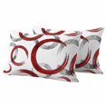 thumbnail image 6 of Red Grey Outdoor Pillow Covers 20x12 Inch Lumbar Pillow Covers Set of 2 Waterproof Decorative Throw Pillow Cases Geometric Circle Modern Abstract Simple Art Cushion Covers for Patio Furniture Garden, 6 of 8