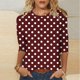 thumbnail image 1 of mfyjkho Tops Casuales Para Mujer, Blusa Informal Con Cuello Redondo Y Mangas 3/4 Para Mujer Tops Y Blusas Para Mujer M, 1 of 5