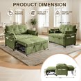 thumbnail image 3 of Pingliang Home 3 in 1 Convertible Sleeper Sofa Bed, Pull Out Loveseat Couch with Adjustable Backrest and Storage Pocket,Modern Double Seater Couch with 2 Pillows for Living Room,Apartment,Small Space, 3 of 11