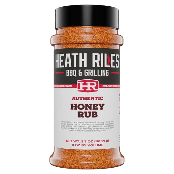 Heath Riles BBQ Rub - Honey Seasoning, Champion Pitmaster Recipe, Legendary BBQ Rubs For Smoking & Grilling, 80 BBQ Championships, 8 oz.