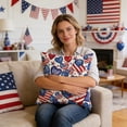 thumbnail image 6 of JeashCHAT 4th of July Pillow Covers 18x18 Inch, Patriotic Red White Blue American Flag Stars and Stripes Throw Pillow Covers, Memorial Day Cushion Case for Home Sofa Couch Decor, 6 of 6