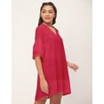 thumbnail image 3 of Moomaya Shift Dresses For Women, Tiered Bell Sleeves, V-Neck Short Solid Color Dress, 3 of 8