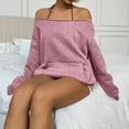 thumbnail image 7 of Mohiass Women Off the Shoulder Sweatshirt Oversized Plain Fleece Pullover Tops with Pocket Cute Y2k One Shoulder Shirts Pink XL, 7 of 7