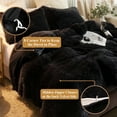 thumbnail image 7 of XeGe 3 Pieces Furry Plush Duvet Cover Set, Black Faux Fur Comforter Cover Set, Luxury Soft Velvet Fuzzy Fluffy Bedding Set, Shaggy Duvet Cover with 2 Pillow Covers, Zipper Closure, Queen Size, Black, 7 of 7