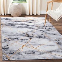 GUUCHA 5'x8'Abstract Rug Living Room Area Rug Soft Carpet for Bedroom,Gray/Gold