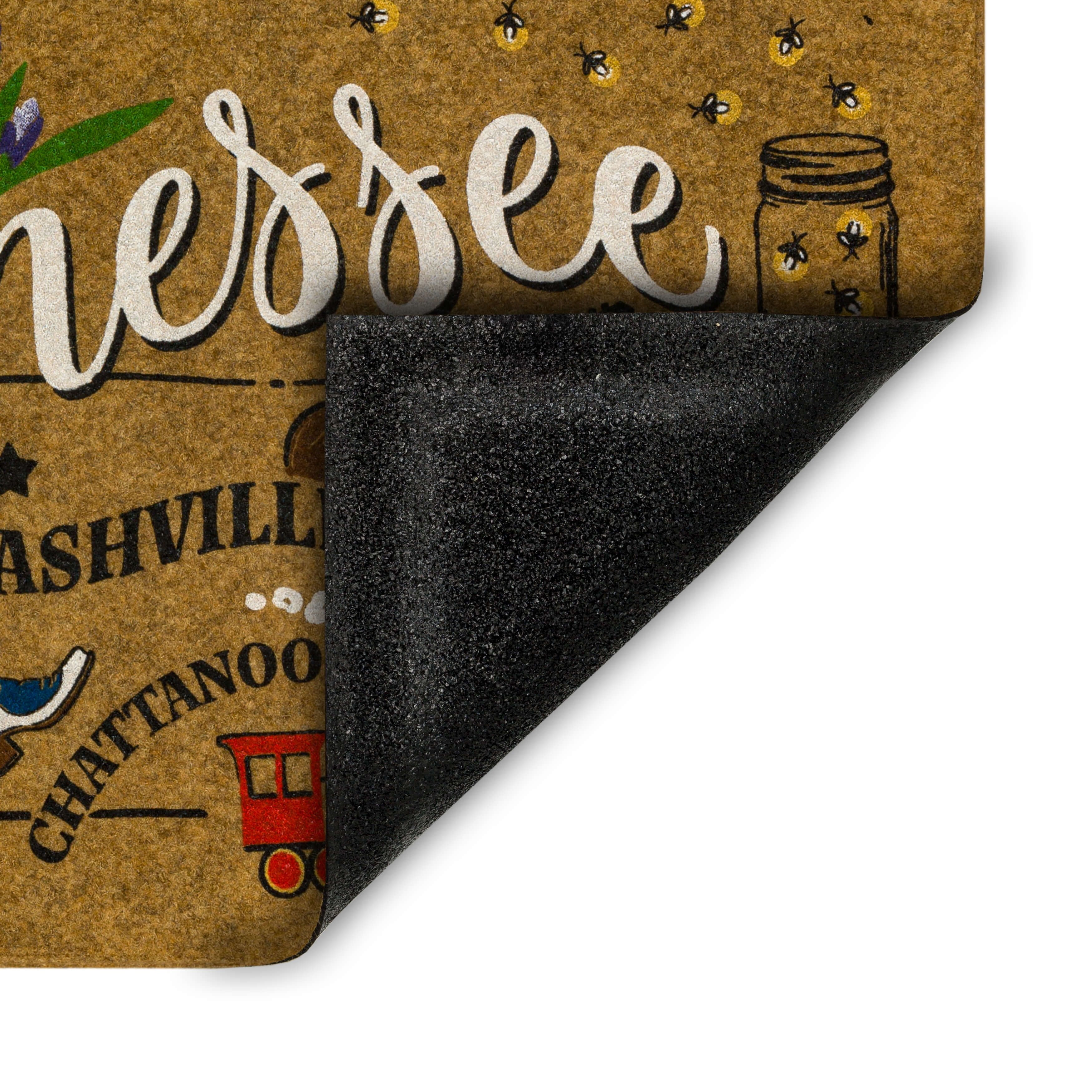 Mohawk Home Tennessee Indoor/Outdoor All Weather Polyester Rubber Backed Rectangle Doormat, Tan, 18" x 30"