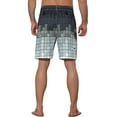 thumbnail image 3 of NOMADIC NOOK Men's Hawaiian Drawstring Waist Color Block Plaid Board Shorts 2 Pack, 3 of 5