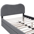 thumbnail image 6 of DreamBuck Full Size Upholstered Platform Bed Frame with Trundle, Modern Bed Frame with Cloud Shaped Headboard and Wood Supporting Feet, Full Size Bed Frame for Kids, Boys, Girls, No Box Spring Needed, 6 of 9