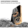 thumbnail image 4 of for Black iPhone 15 Case with Ring Holder Kickstand [with Magnetic] Soft TPU Bumper, Glitter Gold Electroplated Cover Full Camera Protective Phone Case for iPhone 15 2023, 4 of 14