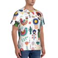 thumbnail image 2 of Bixox Men's Alpaca Flower Printed Short Sleeve Skinny Athletic T-Shirt, 2 of 6