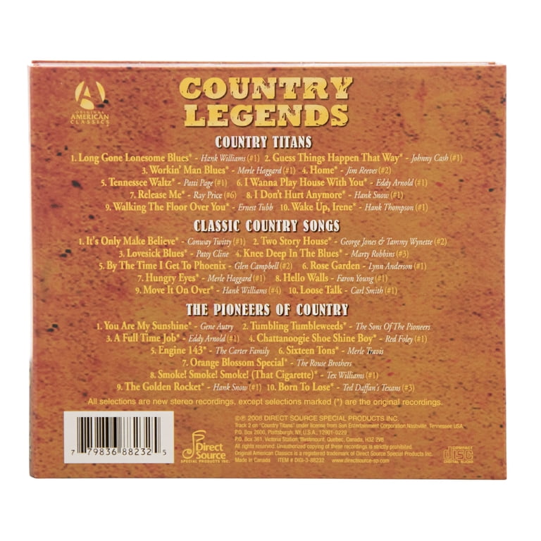 Original American Classics Country Legends 3-Disc Set CD - Walmart.com