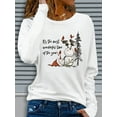 thumbnail image 4 of Women's Cozy Christmas Graphic Long Sleeve T-Shirt - "It's the Most Wonderful Time of the Year" Design, Gray Polyester Crew Neck Top for Fall/Winter Casual Wear, Christmas Shirts, 4 of 9