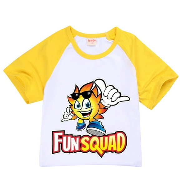 Venta al por mayor de ropa de juego Kawaii Fun Squad conjunto de camisas de verano para ninos camisetas de algodon camisetas de dibujos animados trajes deportivos para ninas pequenas zhangmenya LED
