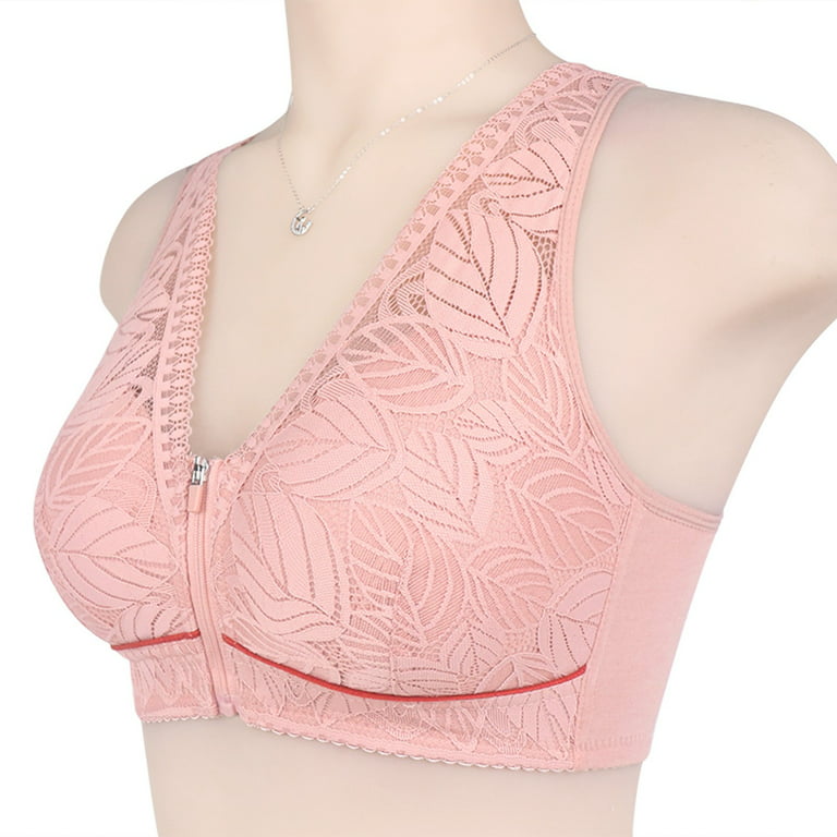 Vedolay Womens Sports Bras,Women Bra Seamless Bra For Women Ultra Comfort  Bra V Neck Adjustable Invisible Bralette(Pink,38)