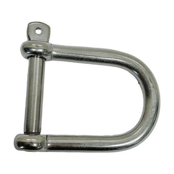 1/4" Wide D-Shackle Marine Grade Screw Pin 750 Lb WLL Stainless Steel T316
