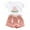 Pink, variant on Tfken Summer Outfit Sets For Girls 3 Piece Print Crew Neck Short Sleeve Tops And Solid Color Pocket Shorts With Belt Set Fashion Toddler Soft Outfit Green Size 2-3 Years