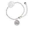thumbnail image 2 of Delight Jewelry Silvertone Hope - Round Seal Silver-tone Flower Link Chain Bracelet, 6.75"+2" Extender, 2 of 4