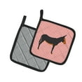 thumbnail image 2 of Caroline's Treasures Catalan Donkey Pink Check Pair of Pot Holders, 2 of 3