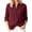 Wine, variant on Tops for Women 3/4 Sleeve Collar Summer Casual Imitation Cotton Linen T-Shirt