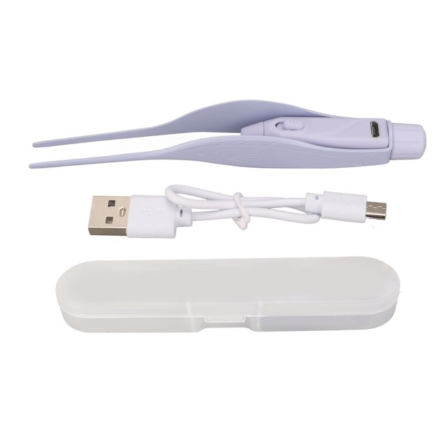 Pinzas de limpieza de oídos, herramienta de limpieza antideslizante con cabeza redondeada y carga USB, con luz para niños