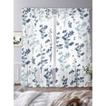 thumbnail image 3 of Blue Botanical Sheer Curtains 84 Inch Length 2 Panels Set, Watercolor Spring Floral Summer Leaf Voile Window Treatment Rod Pocket Curtains Sheers Drapes for Bedroom/Living Room/Kitchen 52"x84"x2, 3 of 7