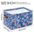 thumbnail image 4 of Yayeee 2 Pack Canvas Storage Basket with Handles for Shelves Fabric Bins Closet Organizer, Blue Daisy, 4 of 8