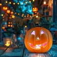 thumbnail image 6 of Btomtd LED Pumpkin Lamp Halloween Decorative Light Pumpkin Lantern Themed Night Light for Home Bar Props Horror Party Scene Setting, C, 6 of 9