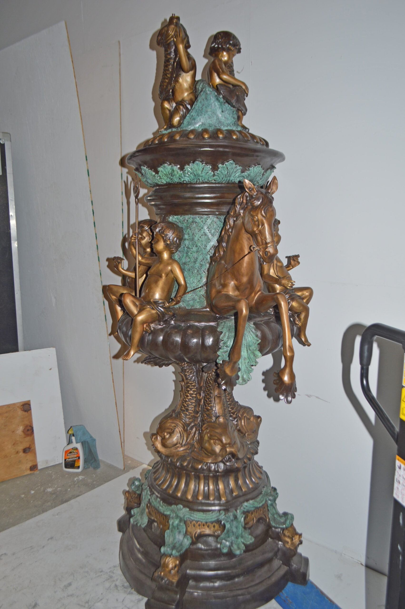 Nifao Seven Feet Tall Tiered Pond – Outdoor Bronze Fountain, Garden Water Feature, 46"L x 46"W x 84"H