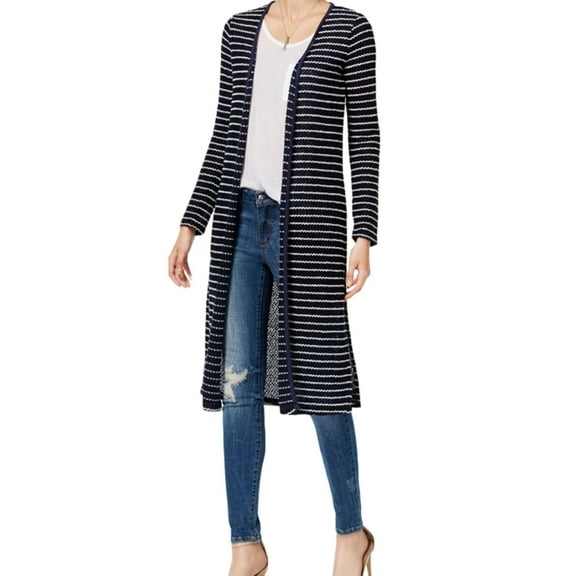Chelsea Sky Womens Maxi Cardigan Sweater, Blue, X-Large